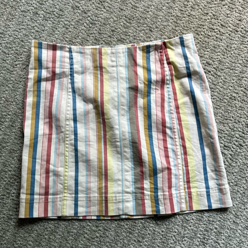Multicolor Pinstriped Skirt